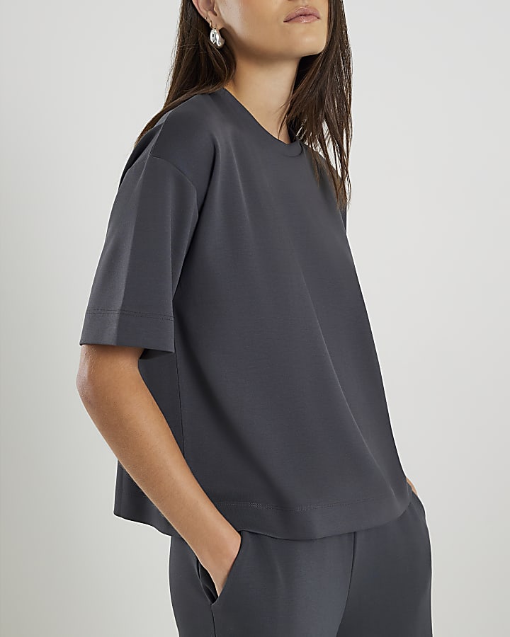 River Island Grey Premium Boxy Fit T-shirt