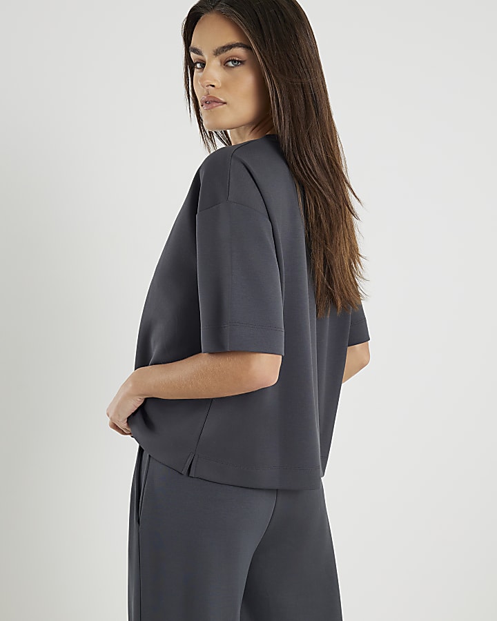 River Island Grey Premium Boxy Fit T-shirt