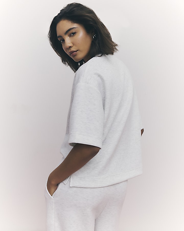 River Island Grey Premium Boxy T-shirt