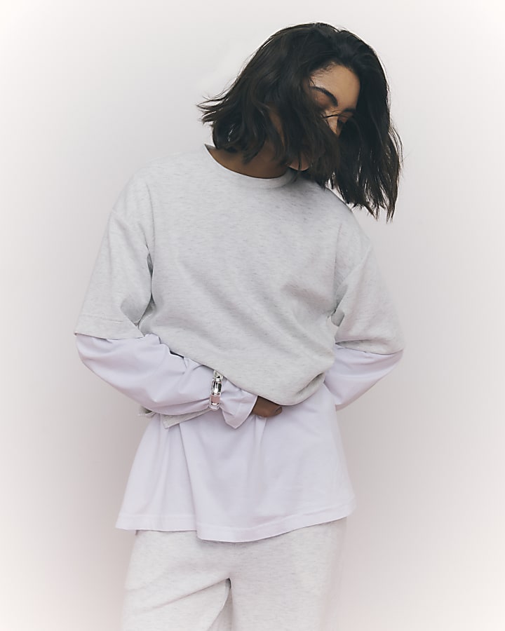 River Island Grey Premium Boxy T-shirt