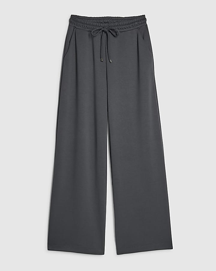 river island Grey Premium Wide Leg Joggers