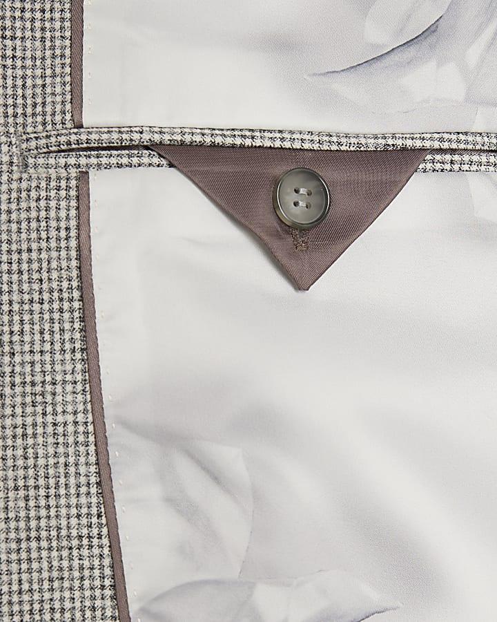 river island Grey Puppy Tooth Skinny Suit Jacket