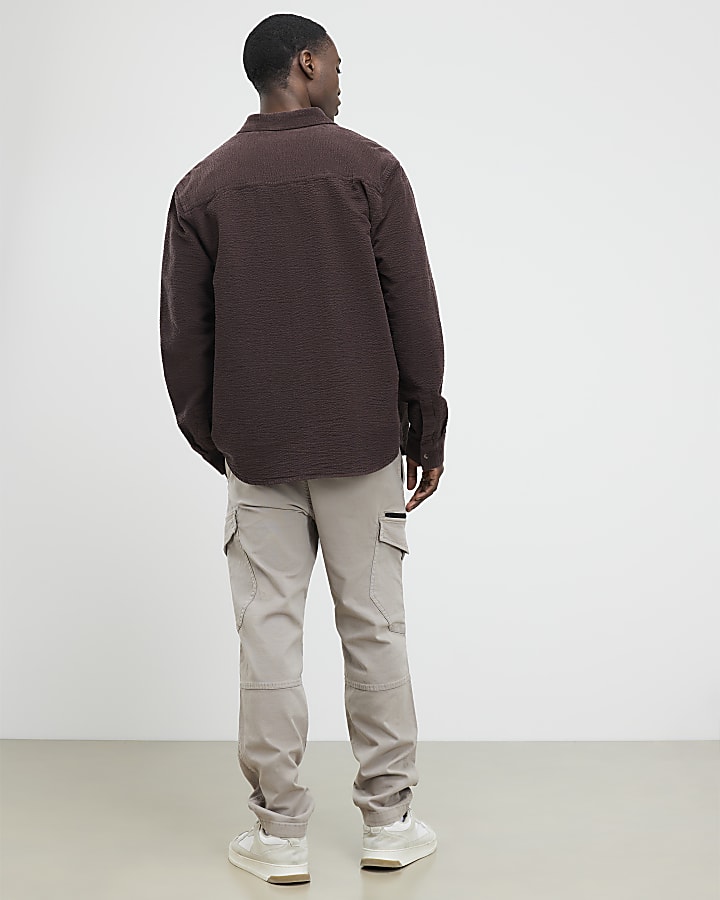 River Island Grey Regular Fit Cargo Trousers