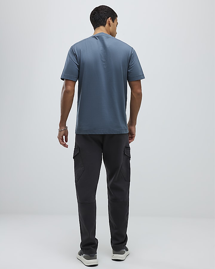 river island Grey Regular Fit Cargo Trousers