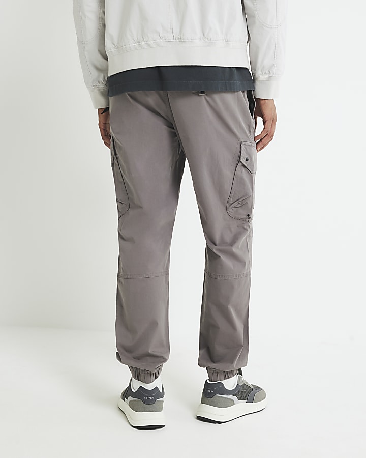 River Island Grey Regular Fit Cargo Trousers