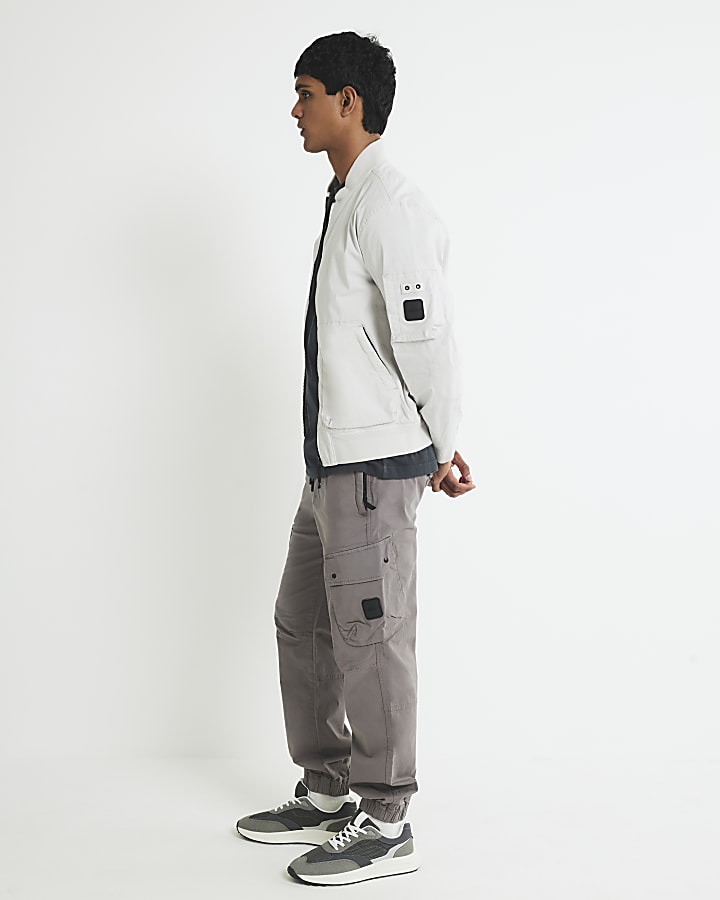 river island Grey Regular Fit Cargo Trousers