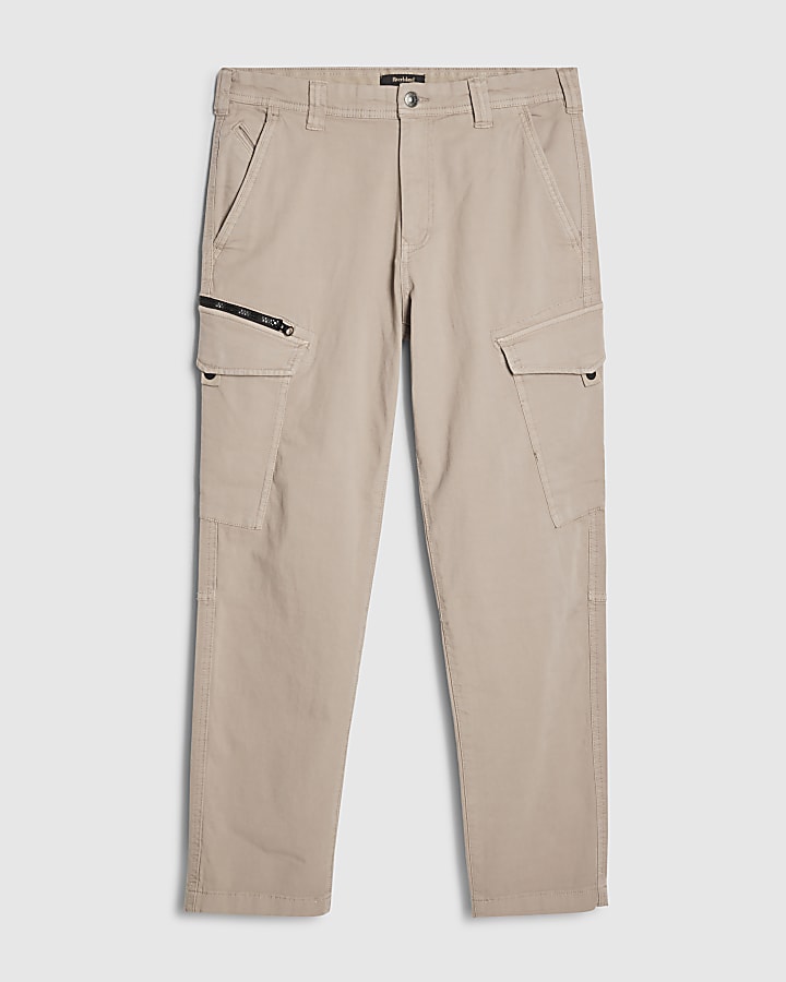 river island Grey Regular Fit Cargo Trousers