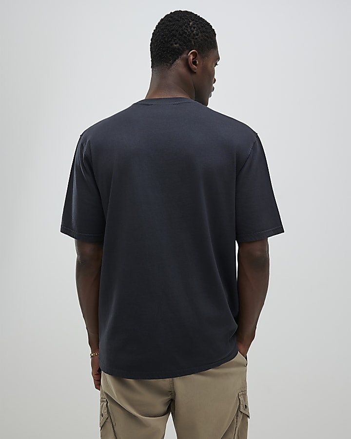 River Island Grey Regular Fit Chest Pocket T-Shirt