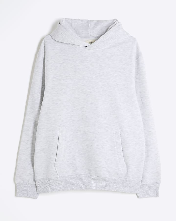 river island Grey Regular Fit Long Sleeve Hoodie
