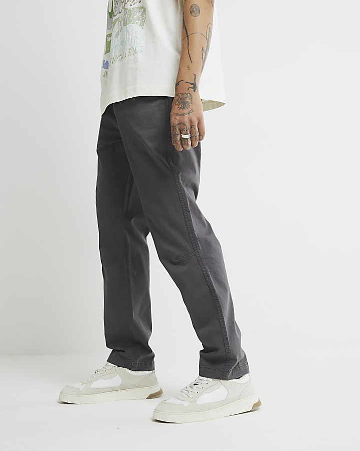 River Island Grey Regular Fit Pull On Joggers