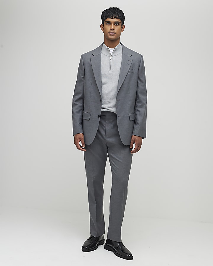 River Island Grey Regular Fit Suit Jacket