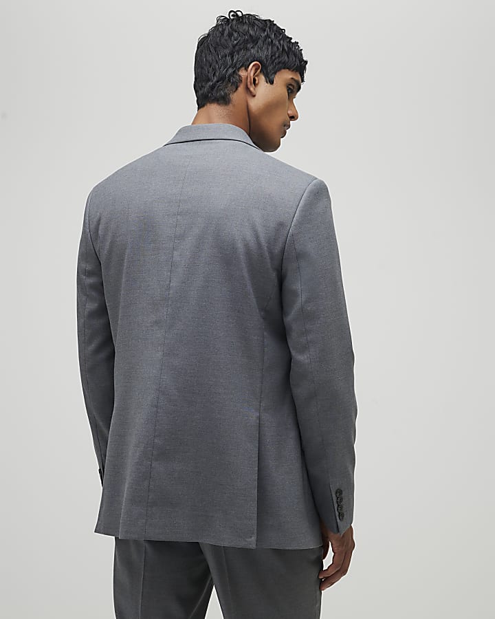 River Island Grey Regular Fit Suit Jacket