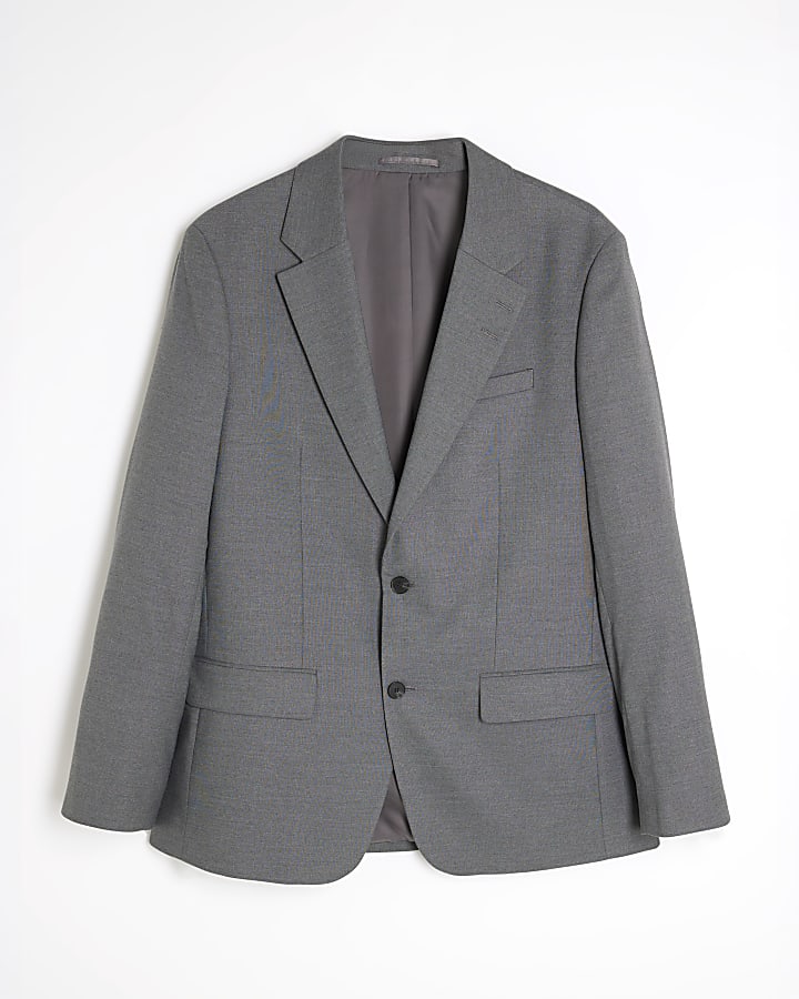 river island Grey Regular Fit Suit Jacket