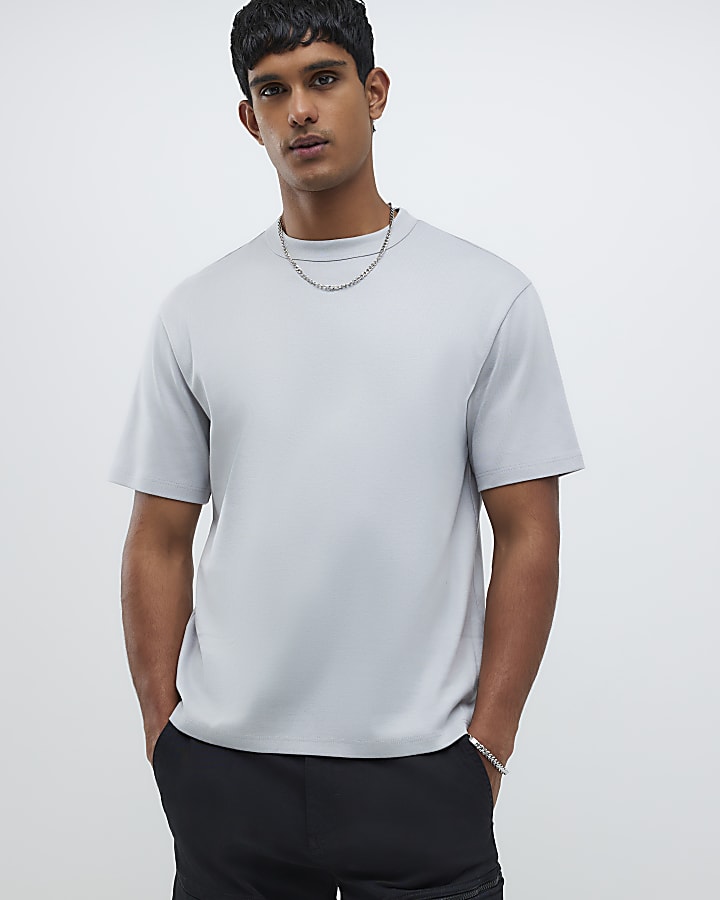 River Island Grey Regular Fit T-Shirt