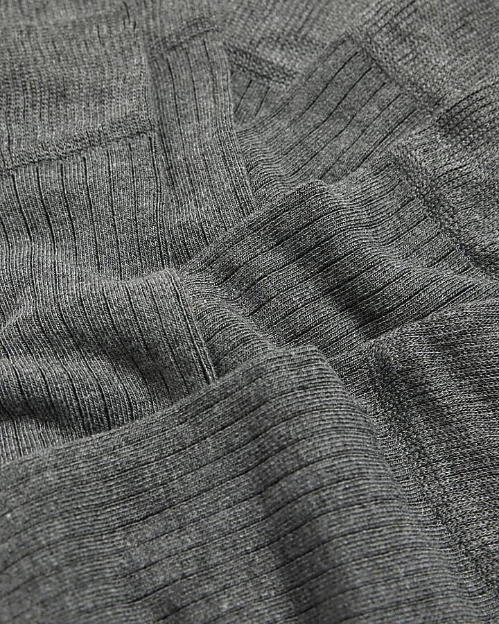 river island Grey Ribbed Pack Of 3 Socks