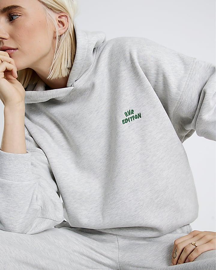 River Island Grey RVR Edition Back Print Hoodie