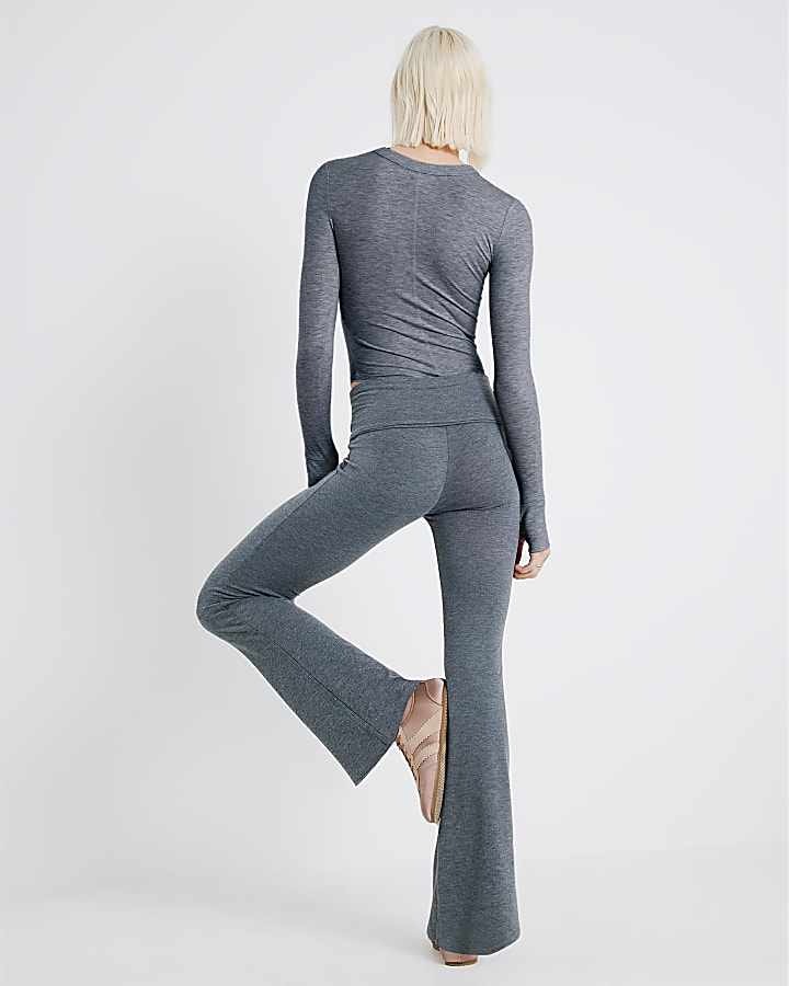 River Island Grey RVR Edition Flare Trousers