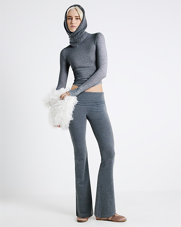 River Island Grey RVR Edition Flare Trousers