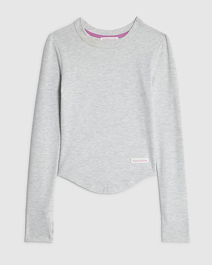 river island Grey RVR Edition Long Sleeve Top