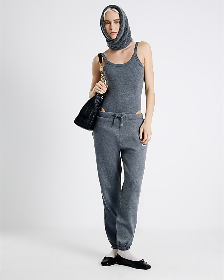 River Island Grey RVR Edition Strappy Bodysuit