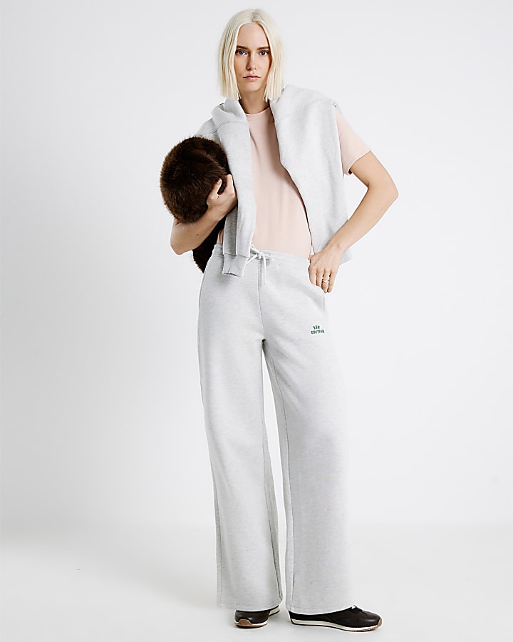 River Island Grey RVR Edition Wide Leg Joggers