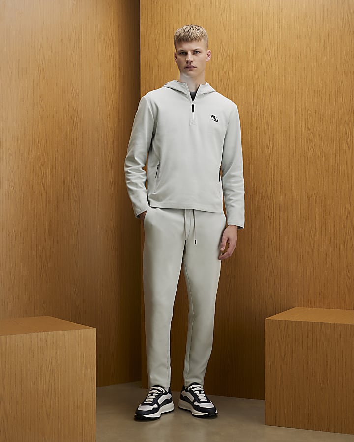 River Island Grey RXR Half Zip Hoodie