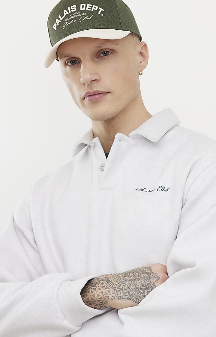 River Island Grey Sanctuaire Club Polo Shirt