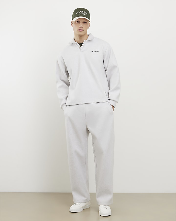 River Island Grey Sanctuaire Club Polo Shirt