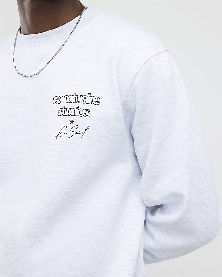 River Island Grey Sanctuaire Studios Sweatshirt