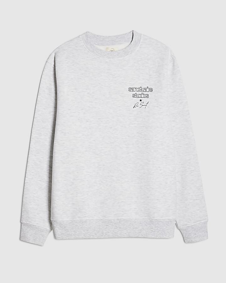 river island Grey Sanctuaire Studios Sweatshirt