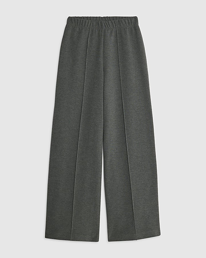 river island Grey Seam Detail Wide Leg Trousers