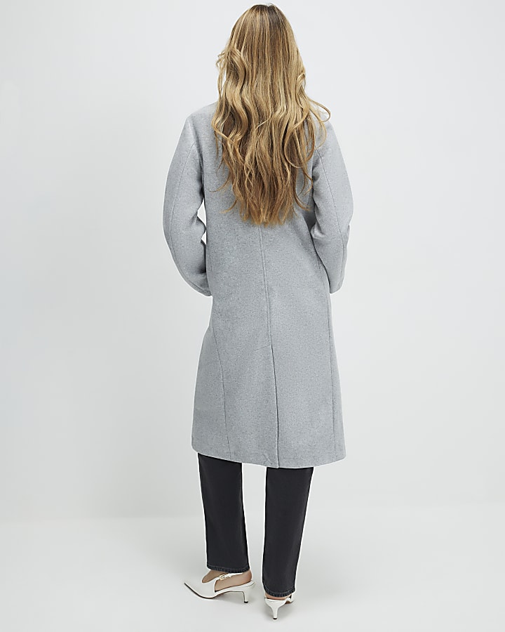 River Island Grey Single Breasted Coat