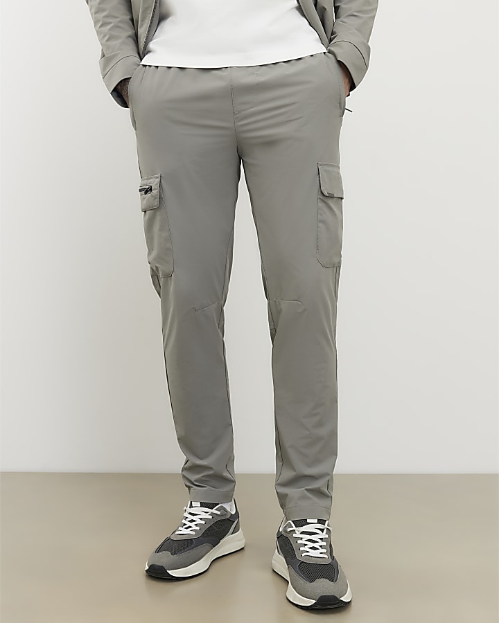 River Island Grey Skinny Fit Cargo Trousers