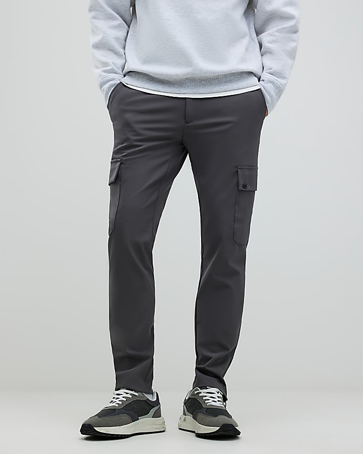 River Island Grey Skinny Fit Cargo Trousers