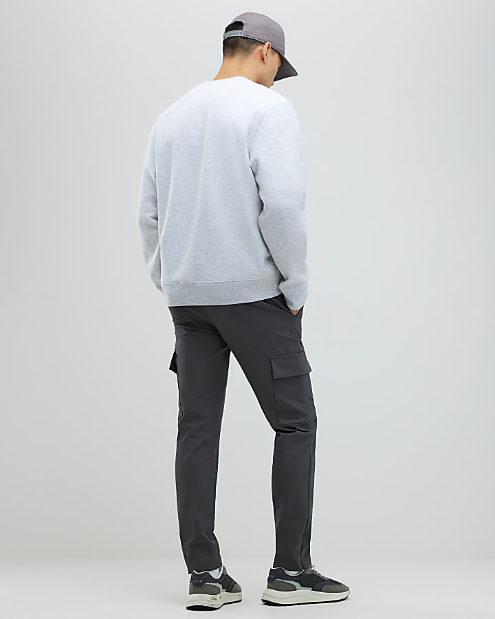 River Island Grey Skinny Fit Cargo Trousers