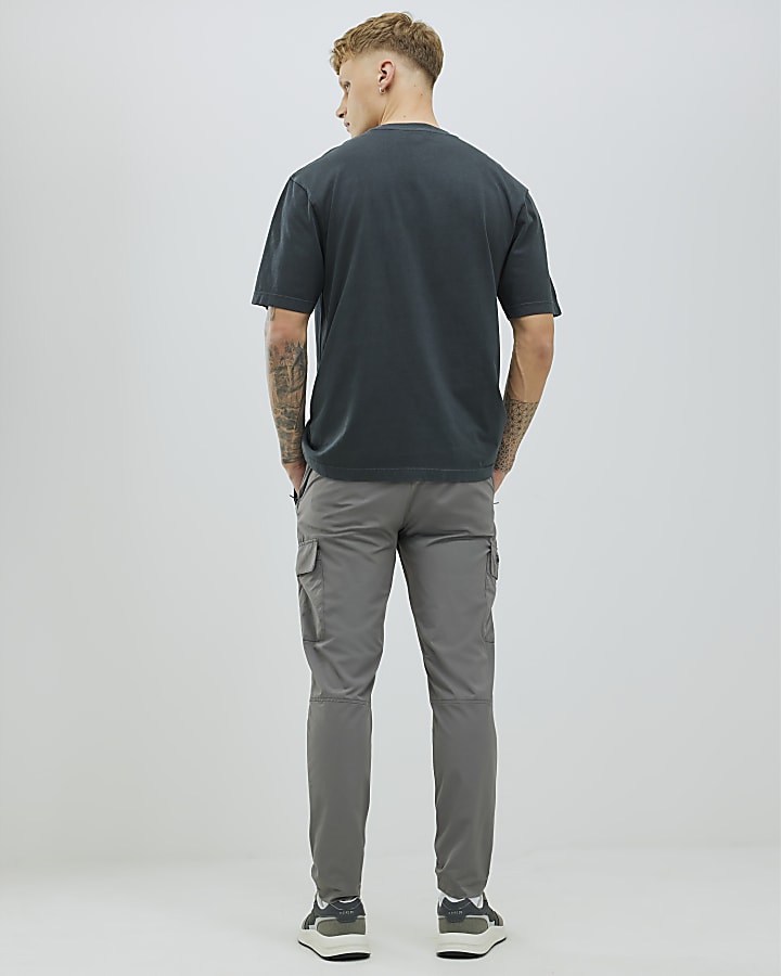 River Island Grey Skinny Fit Cargo Trousers