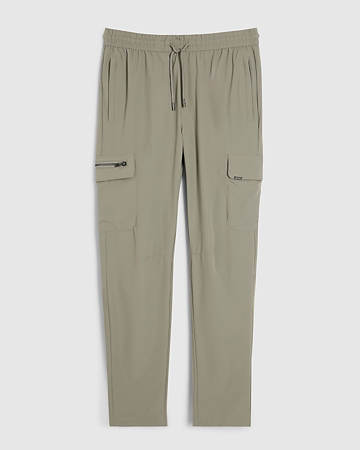 river island Grey Skinny Fit Cargo Trousers
