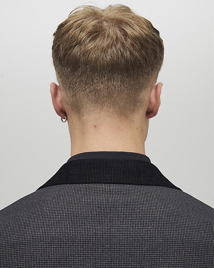 River Island Grey Skinny Fit Check Suit Jacket