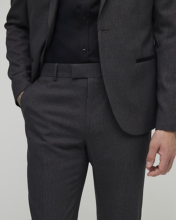 River Island Grey Skinny Fit Check Trousers