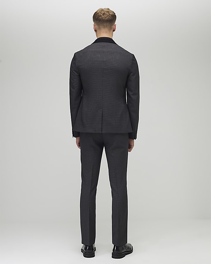 River Island Grey Skinny Fit Check Trousers