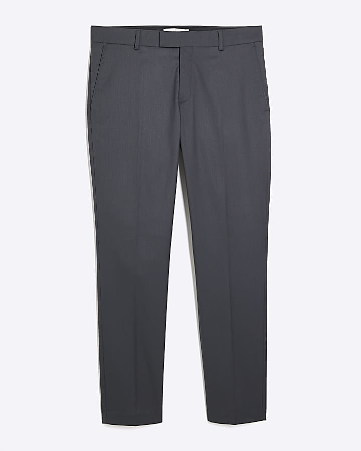 river island Grey Skinny Fit Smart Trousers