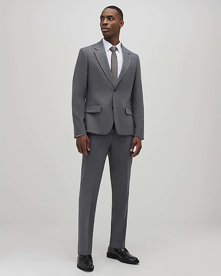 River Island Grey Skinny Fit Suit Jacket