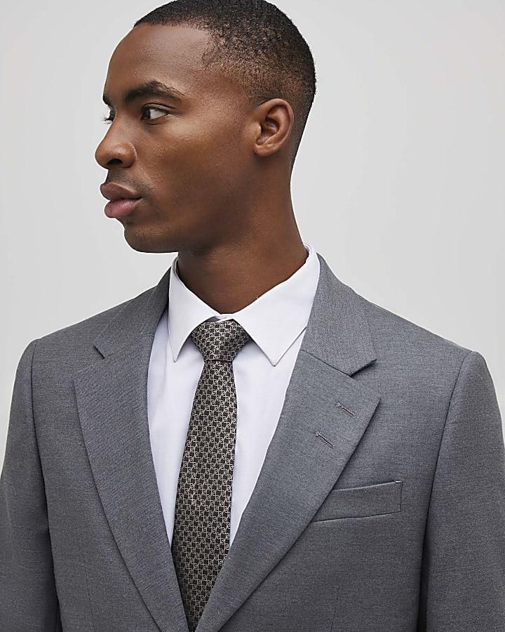 River Island Grey Skinny Fit Suit Jacket