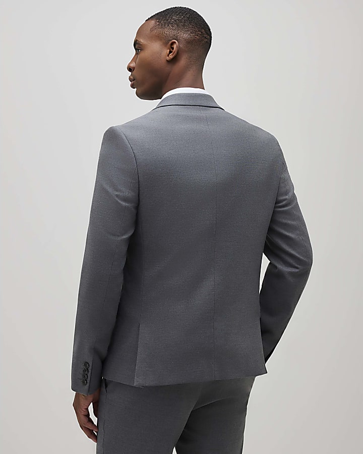 River Island Grey Skinny Fit Suit Jacket