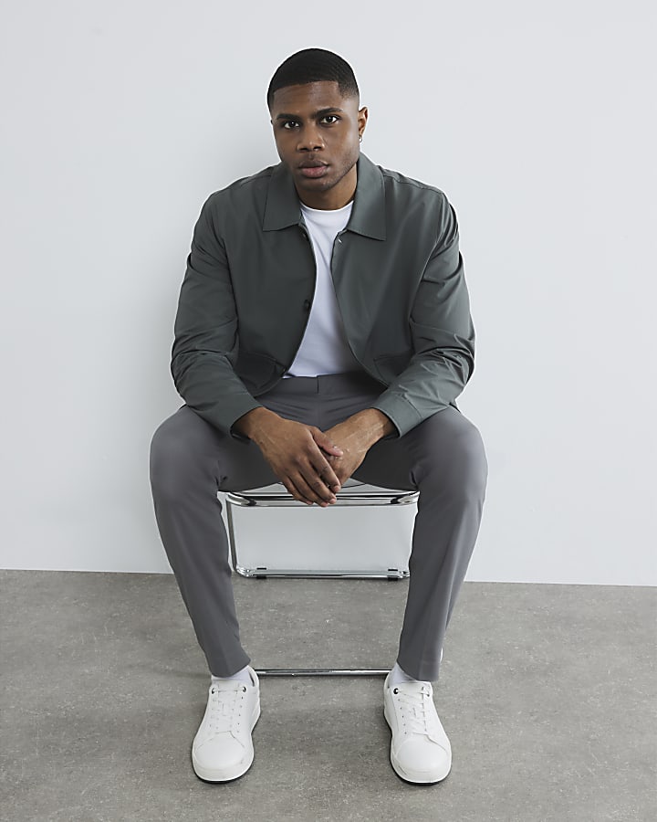 River Island Grey Slim Fit Chino Trousers