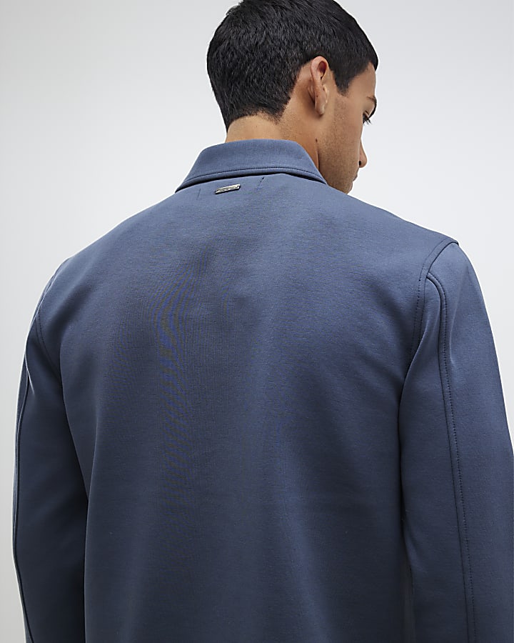 River Island Grey Slim Fit Collared Overshirt