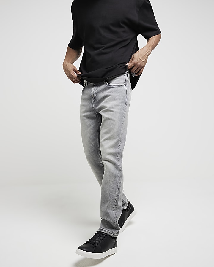 River Island Grey Slim Fit Jeans