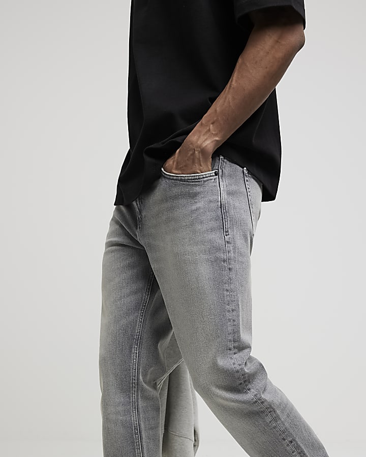 River Island Grey Slim Fit Jeans