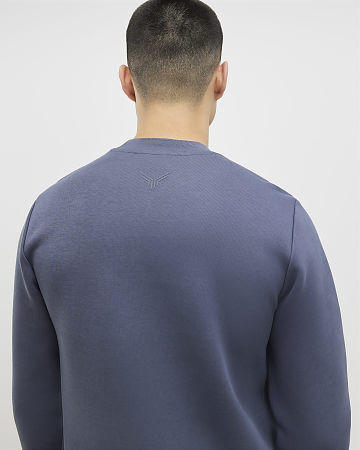 River Island Grey Slim Fit Nylon Pocket Sweatshirt