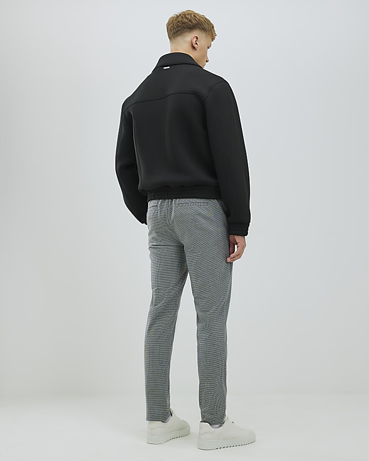 River Island Grey Slim Fit Puppytooth Trousers